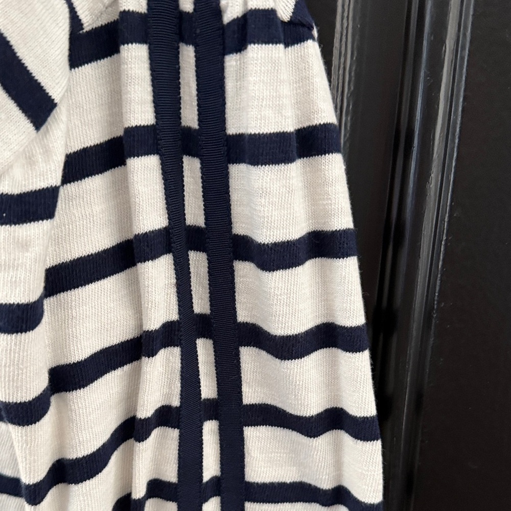 LOFT Women's Navy and White Striped Long-Sleeve Top - Picture 5 of 6